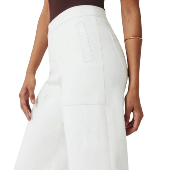 SPANX Women's On-the-Go Leg Wide White Pants With Ultimate Opacity Technology L - Picture 15 of 16